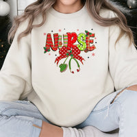 Plaid Stethoscope Holiday Crewneck, Christmas Nurse Sweatshirt, Adorable Xmas Nurse Sweater, Nursing School Graduation Present for Her