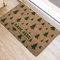Custom Family Name Doormat, Personalized Christmas Tree Doormat, Festive Xmas Welcome Mat, Winter Front Door Doormat, Holiday Present