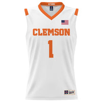 #1 Clemson Tigers Lightweight Basketball Jersey - White
