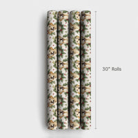 Watercolor Dog Gift Wrap, Yellow Labrador Wrapping Paper, Christmas Lab Wrapping Paper, Holiday Dog Lover Gift Wrap, Festive Labrador Paper