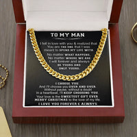 Stainless Steel Mens Chain Necklace, To My Man Cuban Link Chain Necklace, Romantic Cuban Chain Jewelry, Christmas Present for Husband Boyfriend