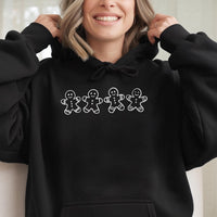 Festive Christmas Cookie Hoodie, Gingerbread Man Hoodie, Adorable Holiday Graphic Hooded Sweatshirt, Winter Baker Pullover Hoodie, Xmas Present