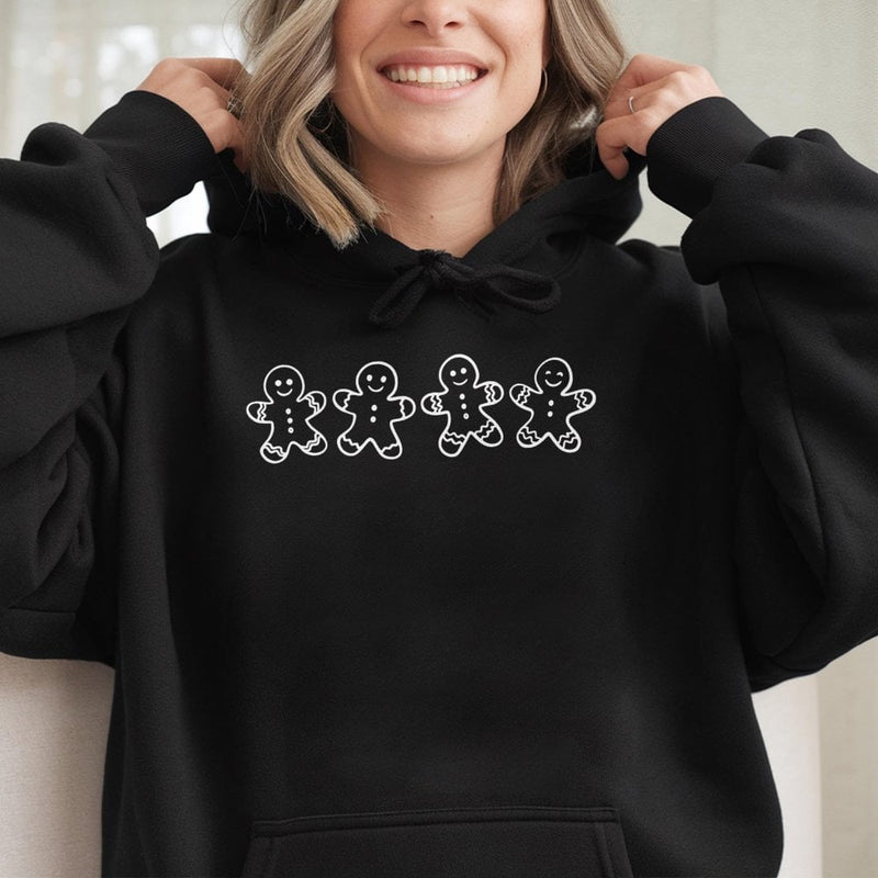 Festive Christmas Cookie Hoodie, Gingerbread Man Hoodie, Adorable Holiday Graphic Hooded Sweatshirt, Winter Baker Pullover Hoodie, Xmas Present