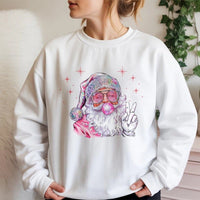 Bubblegum Christmas Sweatshirt, Retro Disco Santa Sweatshirt, Festive Disco Holiday Crewneck, Vintage Xmas Pullover, Disco Santa Sweatshirt