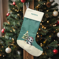 Adorable Animal Holiday Stocking, Personalized Panda Christmas Stocking, Velboa Custom Name Christmas Stocking, Xmas Mantle Decor, Present for Kids