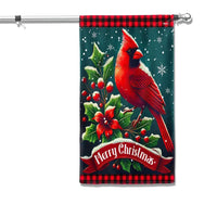 Double-Sided Winter Holiday Yard Flag, Cardinal Bird Merry Christmas Garden Flag, Red Bird Festive Lawn Flag