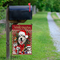 Holiday Siberian Husky Dog Yard Flag, Christmas Husky Garden Flag, Double Sided Winter Pet Garden Flag, Outdoor Lawn Decor, Dog Lover Present