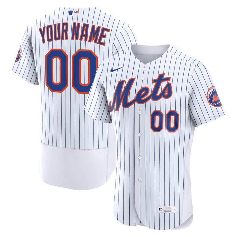New York Mets White Home Authentic Custom Jersey