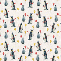 Festive Winter Animal Gift Wrap, Penguin Party Wrapping Paper, Adorable Christmas Present Paper, Holiday Birthday Present Paper Roll for Kids