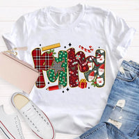 Festive Font Christmas Shirt, Colorful Christmas T-Shirt, Retro Holiday Graphic Tee, Unisex Christmas Party Shirt, Xmas Family Present