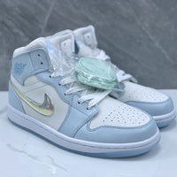 Mid Top Sneakers, Blue Colorway, Gradient Colorway, Lace Up Design, Casual Gift for Sneaker Fans