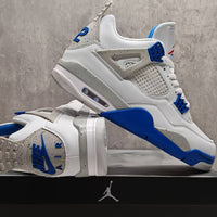 High Top Sneakers, White Blue Gray Colorway, Lace Up Design, Casual Gift for Sneaker Fans