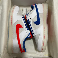 Low Top Sneakers, Blue White Red Colorway, Lace Up Design, Casual Gift for Sneaker Fans