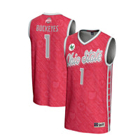 #1 Ohio State Buckeyes Lightweight Highlight Print Basketball Jersey - Scarlet