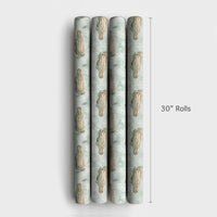 Watercolor Reptile Christmas Gift Wrap, Alligator Holiday Wrapping Paper, Winter Snowflake Present Wrapping Paper, Animal Gift Wrap