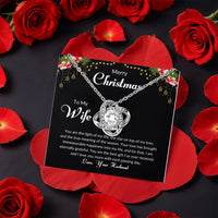 Rotating Rose Box Pendant, Wife Christmas Love Knot Necklace, Romantic Holiday Wife Necklace, CZ Crystal Love Knot Necklace, Christmas Present