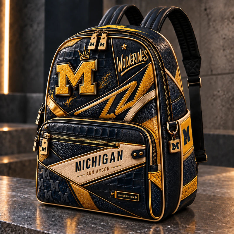 MICH Varsity Crest - Navy and Maize Panelled Backpack