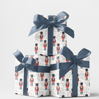 Holiday Season Festive Wrapping Paper, Nutcracker Christmas Gift Wrap Paper, Winter Wonderland Present Paper Roll for Xmas Presents