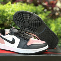 Low Top Sneakers, Black Pink Colorway, Lace Up Design, Casual Gift for Sneaker Fans