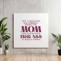 Humorous Night Before Christmas Parody Art, Humorous Mom Christmas Quote Square Canvas, Stretched Holiday Canvas Print, Humorous Present for Mom