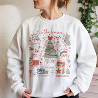 Holiday Icons Xmas Graphic Sweater, Tis the Season Christmas Sweatshirt, Comfy Winter Crewneck Pullover, Festive Holiday Season Sweatshirt