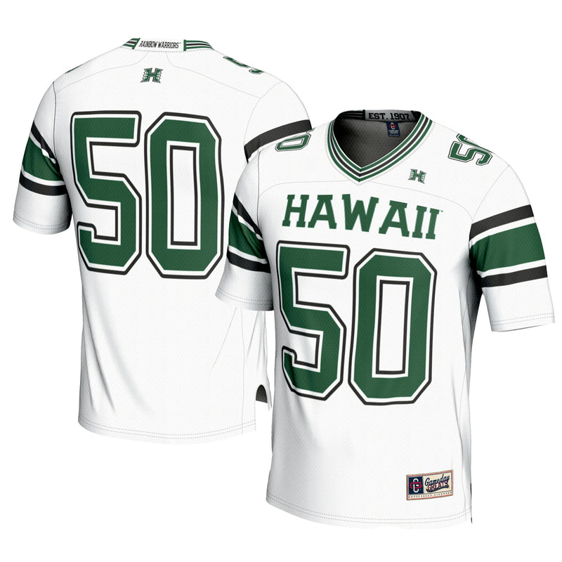#1 Hawaii Rainbow Warriors Football Jersey - White