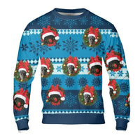 Adorable Dog Santa Hat Wreath Crewneck, Black Labrador Christmas Sweatshirt, Festive Lab Holiday Pullover, Black Lab Lover Xmas Sweatshirt