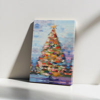 Impasto Oil Painting Canvas Print, Abstract Christmas Tree Canvas Art, Festive Holiday Canvas Wall Art, Winter Decor, Xmas Seasonal Present