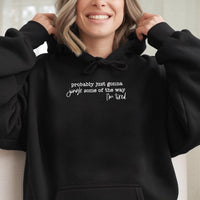 Humorous Christmas Quote Holiday Sweatshirt, Probably Just Gonna Jingle Hoodie, Tired Mom Xmas Pullover, Festive Winter Hooded Sweater