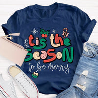 Festive Holiday Teacher Shirt, Tis the Season Christmas Teacher T-Shirt, Adorable Winter Educator Tee, Merry School Staff Present, Teacher Shirt