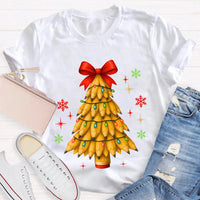 Red Bow Holiday Teacher Shirt, Pencil Christmas Tree T-Shirt, Adorable Winter Educator Graphic Tee, Back to School Xmas Party Present