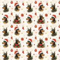 Crimson Star Dog Gift Wrap, Doberman Christmas Wrapping Paper, Festive Puppy Present Wrap, Holiday Doberman Pinscher Lover Present Paper Roll