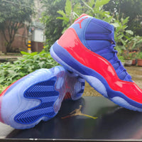 High Top Sneakers, Royal Blue Red Colorway, Lace Up Design, Casual Gift for Sneaker Fans