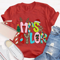 Personalized Christmas T-Shirt, Custom Christmas Tree Shirt, Holiday Tree Graphic Tee, Matching Family Christmas Shirt, Xmas Holiday Present
