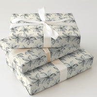 Grayscale Floral Gift Wrap, Vintage Poinsettia Christmas Wrapping Paper, Sketched Botanical Wrapping Paper, Elegant Winter Wrapping Paper