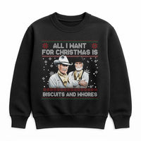 Humorous Western Christmas Sweatshirt, Biscuits and Whores Sweatshirt, Retro Cowboy Holiday Crewneck, Rude Xmas Sweater, Country Western Present