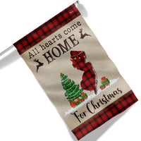All Hearts Come Home for Christmas Flag, New Jersey Christmas Garden Flag, Buffalo Plaid State Yard Banner, Holiday Home Decor Present