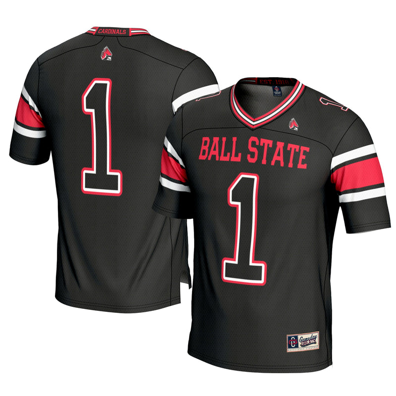 #1 Ball State Cardinals Football Jersey - Black