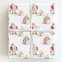 Tool Belt Santa Claus Gift Wrap, Handyman Santa Wrapping Paper, DIY Mechanic Christmas Wrapping Paper, Fun Holiday Carpenter Wrapping Paper