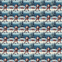 North Pole Faceoff Print Wrapping Paper, Hockey Santa Gift Wrap Paper, Ice Hockey Christmas Gift Wrap Roll