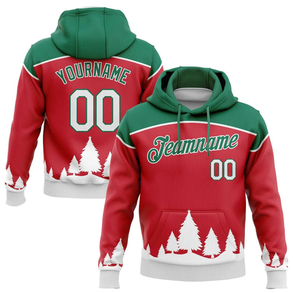 Personalized Name and Number Holiday Hoodie, Custom Christmas Tree Sports Hoodie, Festive Team Sweatshirt Hoodie, Xmas Sports