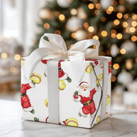 Sports Santa Holiday Gift Wrap Roll, Pitching Santa Softball Christmas Wrapping Paper, Fastpitch Present Paper, Athlete Gift Wrap