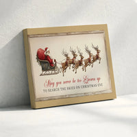 Reindeer Holiday Quote Print, Vintage Santa Claus Sleigh Canvas Wall Art, Rustic Christmas Winter Canvas Wall Decor Present