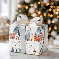 Watercolor CN Tower Gift Wrap, Toronto Skyline Christmas Wrapping Paper, Canadian Winter City Gift Wrap Roll, Canada Travel Wrapping Paper