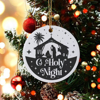 Religious Nativity Scene Ornament, O Holy Night Nativity Christmas Ornament, Christian Ceramic Tree Ornament, Spiritual Faith Holiday Present