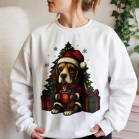 Adorable Santa Beagle Dog Sweatshirt, Beagle Christmas Sweatshirt, Retro Holiday Dog Lover Crewneck, Winter Puppy Pullover, Pet Owner Xmas Present