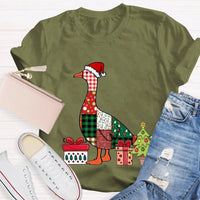 Colorful Holiday Geese Christmas Tree Tee, Christmas Geese T-Shirt, Festive Winter Animal Graphic Shirt, Adorable Xmas Present for Women Men