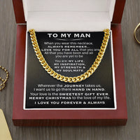 Stainless Steel Mens Chain Necklace, Cuban Link Chain Necklace for Husband, Romantic Boyfriend Necklace, Christmas Jewelry Present for Him