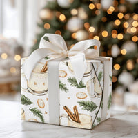 Cinnamon Christmas Drinks Gift Wrap, Watercolor Eggnog Wrapping Paper, Comfy Holiday Baking Wrapping Paper, Festive Winter Gift Wrap Roll