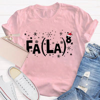 Humorous Holiday Math Graphic Shirt, Fa La La Equation Christmas Math Teacher T-Shirt, Retro Xmas Teacher Tee, Winter Math Lover Present Shirt